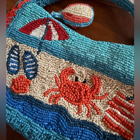 🦀 New with tags made in India viral mini bag purse hand beaded crab beach - Picture 3 of 5